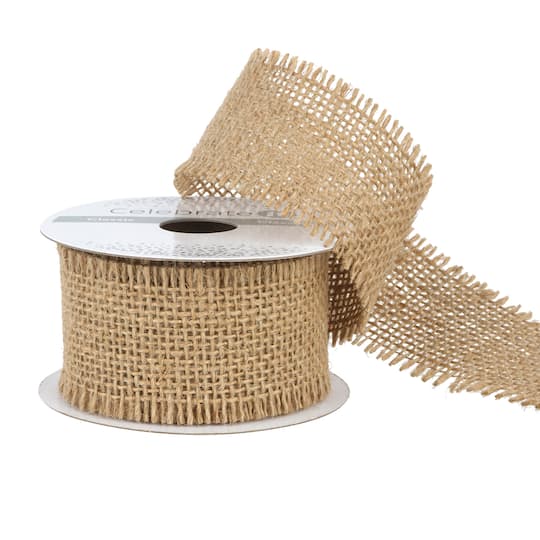 1.5'' x 3yd. Fringe Burlap Ribbon by Celebrate It®